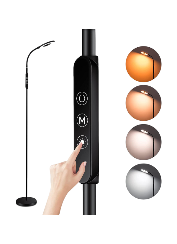 Flexlible Floor lamp with ring light head