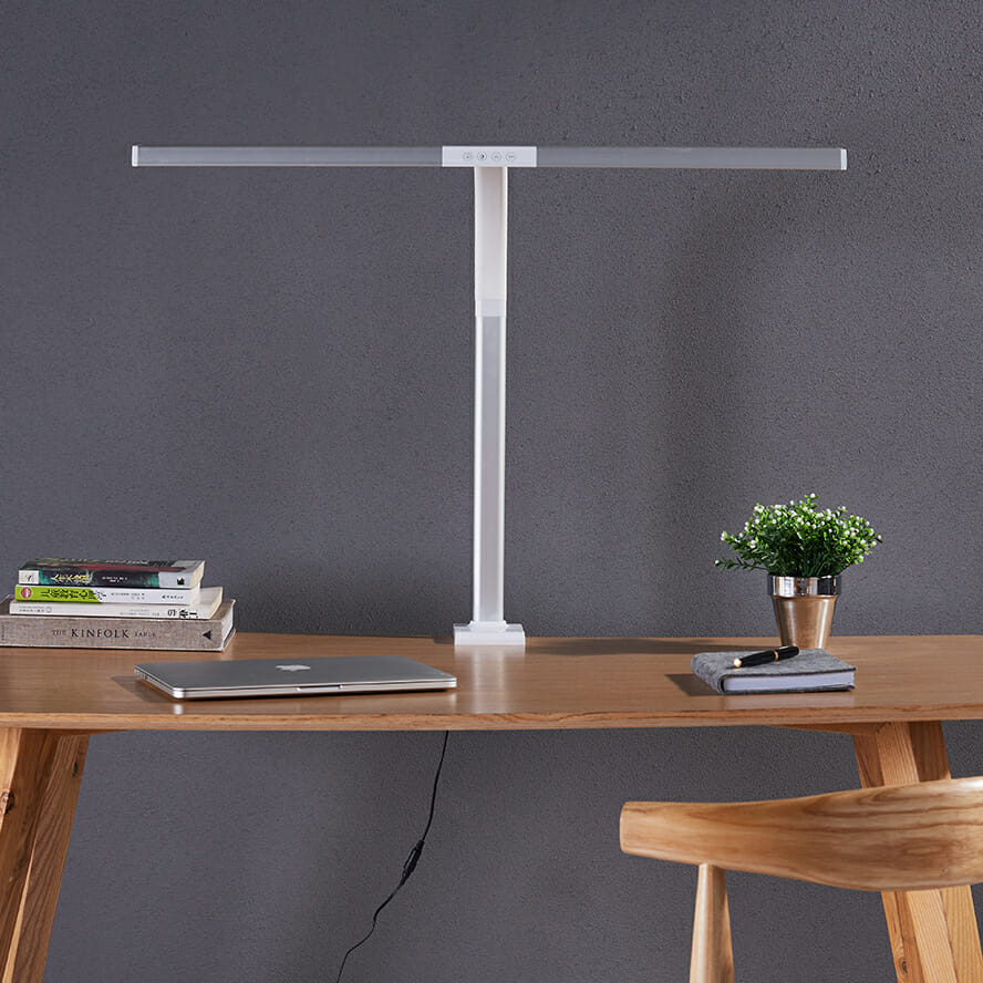 LED Task Lamp, 20 Watt Super Bright Desk Lamp with Clamp, Dimmable Gooseneck Monitor Lamp(4 Color Modes, 5-Level Dimmer, Memory Function