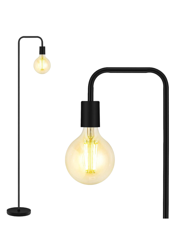 Floor Lamps for Living Room, Floor Lamp with Globe Glass  Light Bulb 69” Tall Standing Lamp, E26 Socket,  2200K Warm Ambient Lighting